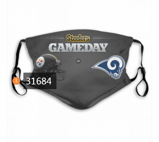 2020 NFL Pittsburgh Steelers 26035 Dust mask with filter->nfl dust mask->Sports Accessory